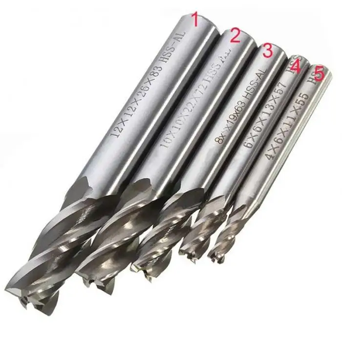 HSS-AL с цилиндрическим хвостовиком 4 Флейта концевой фрезы сверло инструмент 4/6/8/10/12 мм SDF-SHIP