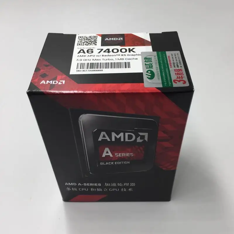 Процессор AMD APU процессор в коробке с двухъядерным процессором радиатора FM2 + 3 5