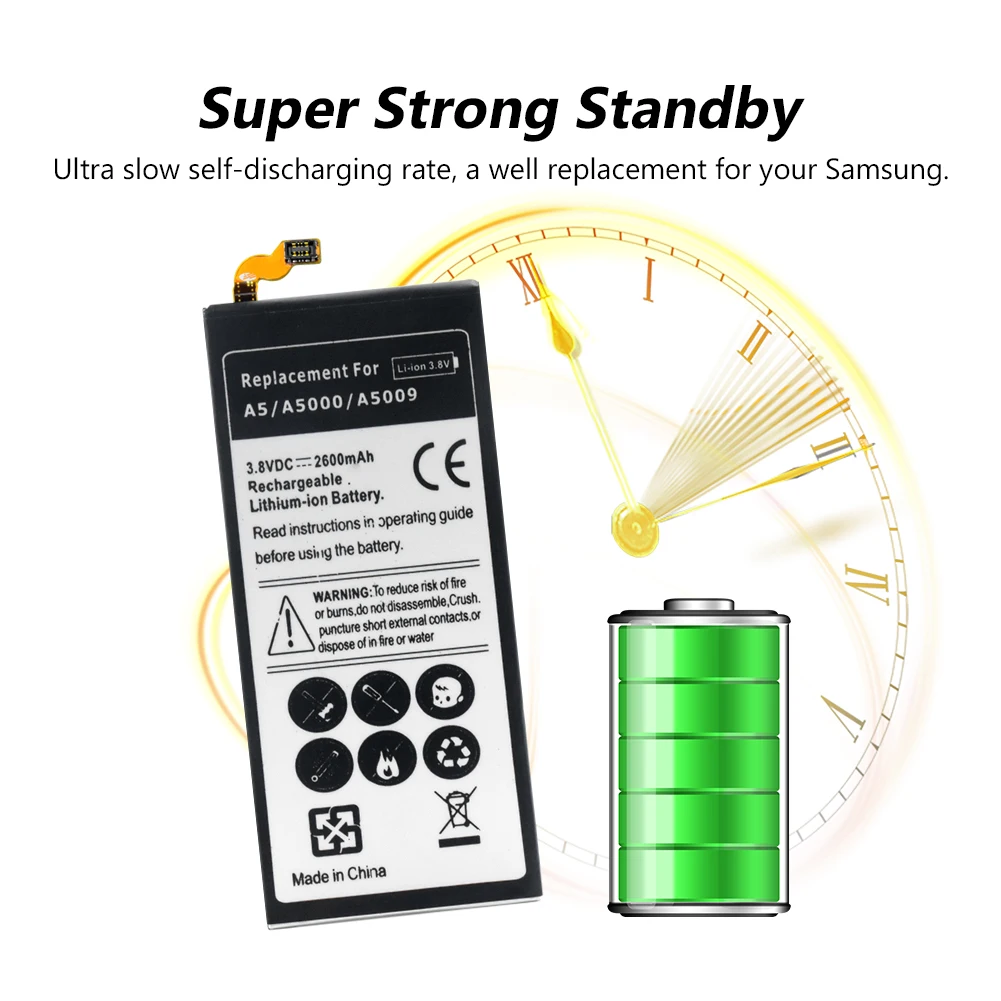 YCDC литиевая батарея 2600 мАч 3 8 в перезаряжаемая сменная для SAMSUNG GALAXY A5 2015 SM
