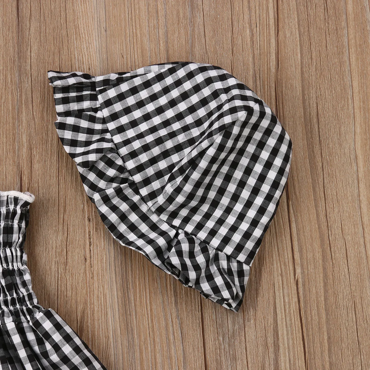 Летний комплект для маленьких девочек Pudcoco клетчатые топы с открытыми плечами