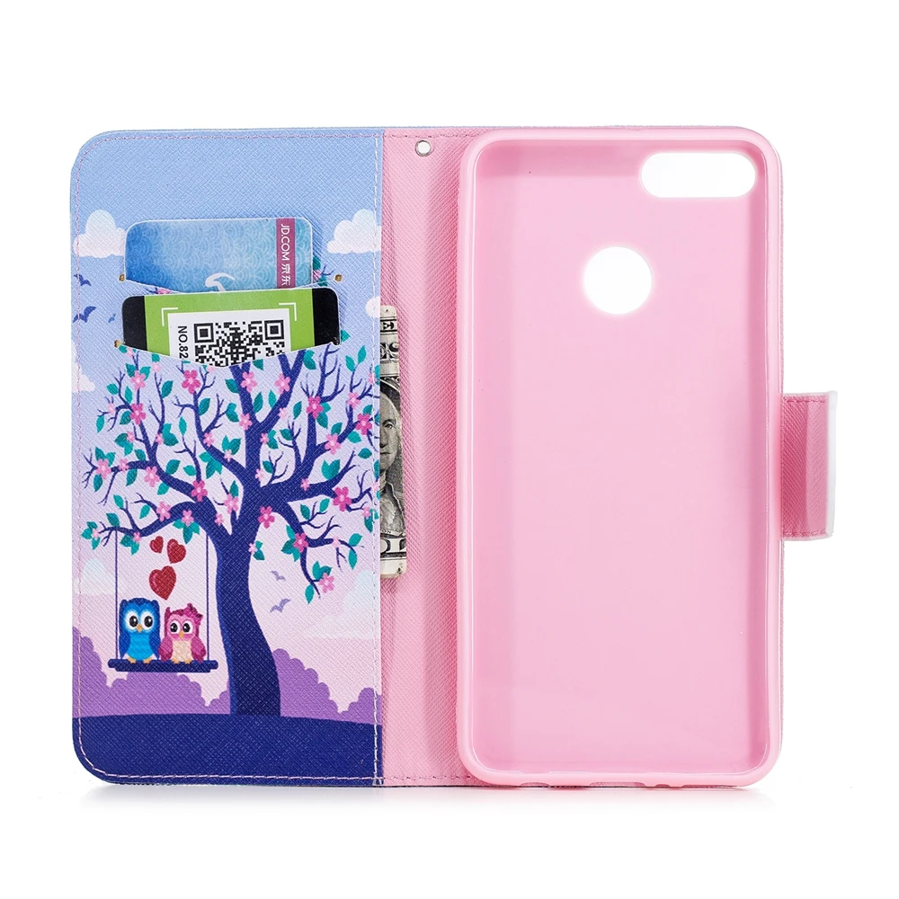 For Huawei Y9 2018 Wallet PU Leather folio Flip Case Cover Built-in Card Slots for | Мобильные телефоны и аксессуары
