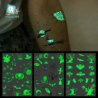 rocooart halloween luminous tattoo ghost taty for kids fake tattoo witch glowing in dark waterproof temporary tattoo stickers