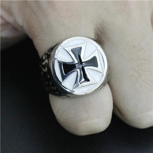 Кольцо с крестом для мужчин и мальчиков из нержавеющей стали 316L|ring blue|ring clockring scale |