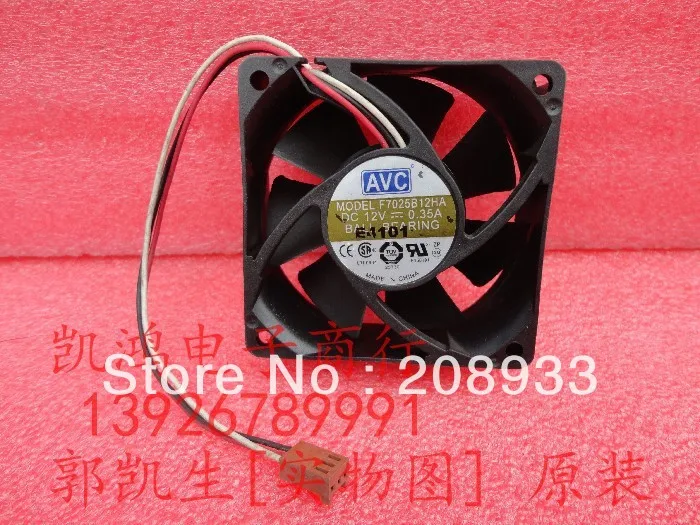 Для AVC F7025B12HA 7CM 7025 12V 0.35A трехпроводный двойной шарикоподшипник ++ охлаждающий
