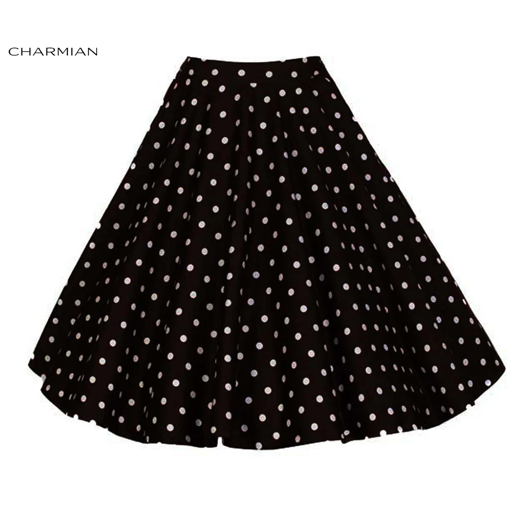 Женская винтажная юбка в горошек с высокой талией|retro skirt|skirt highchristmas skirt |