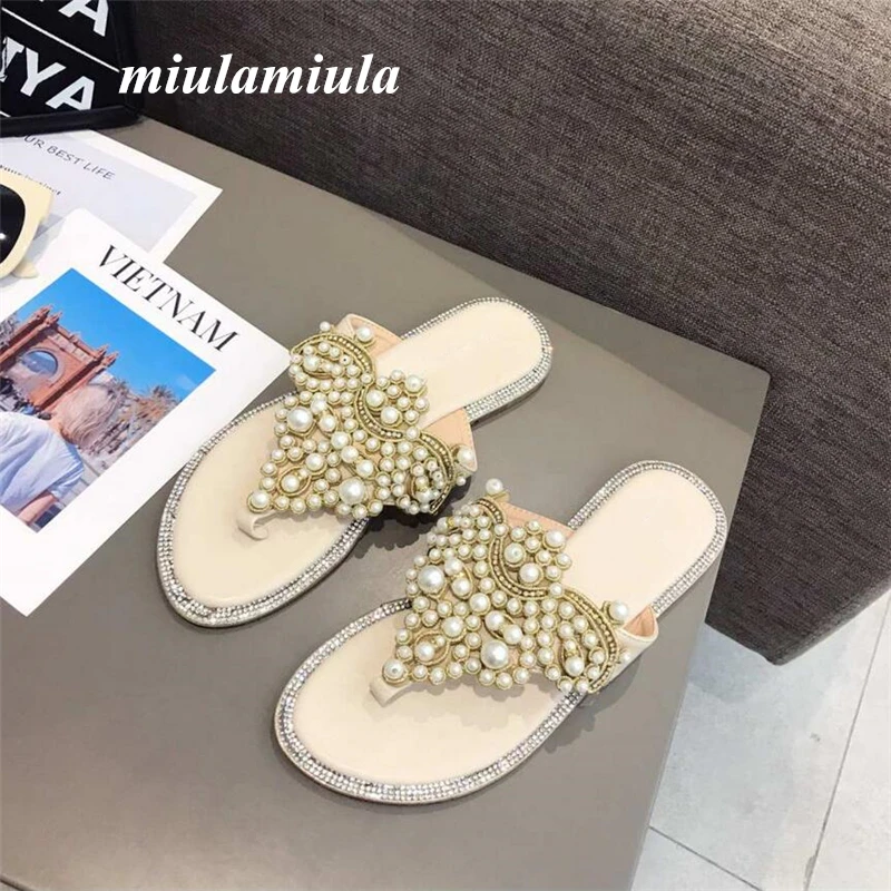 Miulamiula/классические новые женские сандалии на плоской подошве шлепанцы пляжная