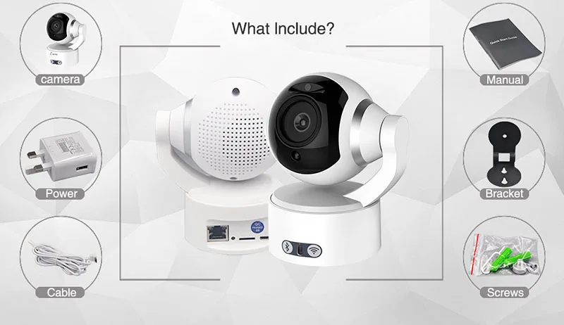 Full HD 1080P 2.0MP Домашняя сеть WIFI беспроводная камера видеонаблюдения CCTV Bluetooth PTZ IP с