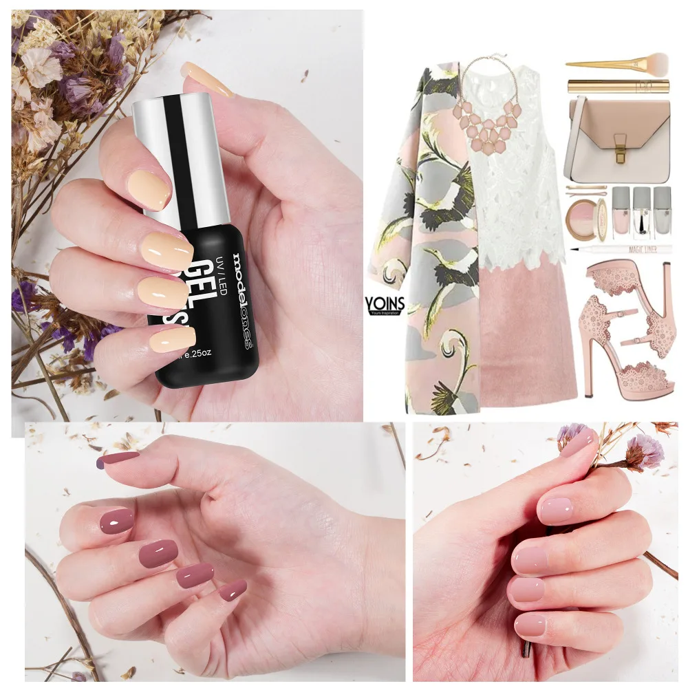 Modelones 6 шт цветная серия Гель-лак для ногтей Набор сделай сам французский стиль