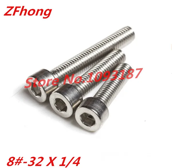 

100PCS Stainless Steel A2 8#-32*1/4 Hexagon Hex Socket Head Cap Screw