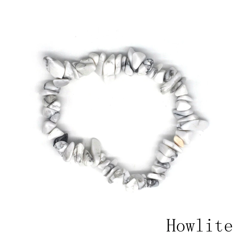 howlite SEVENSTONE 7 Чакра очаровательный натуральный камень браслет с камнями камень браслет для женщины мужчины пара браслет - Окраска металла: howlite