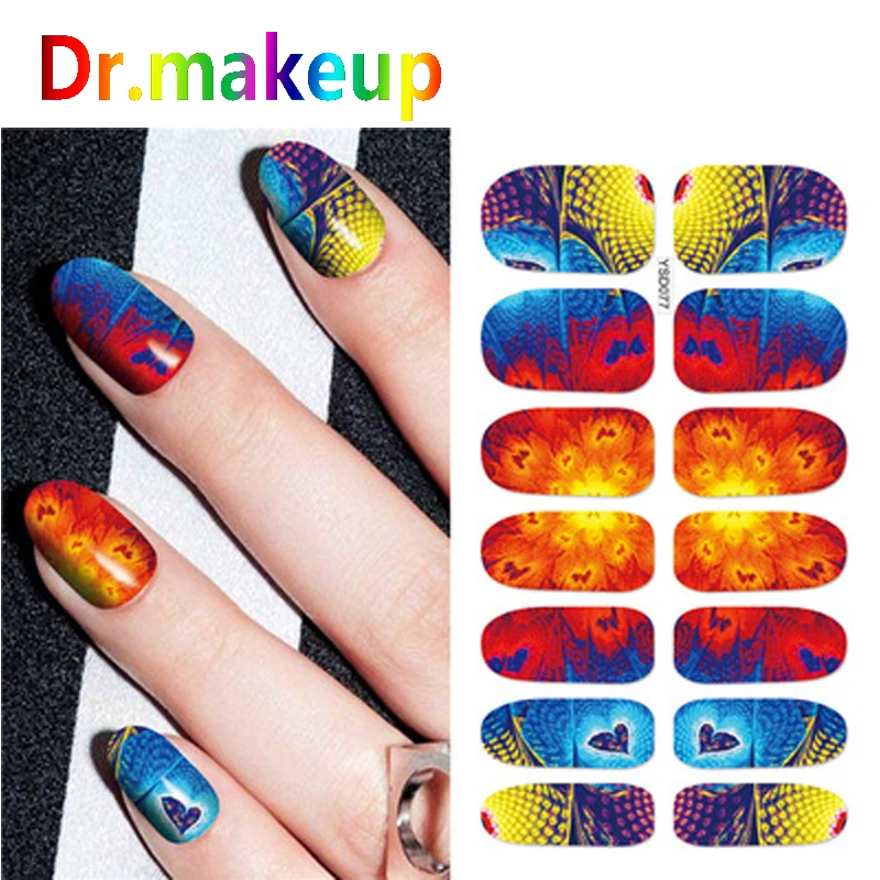 Dr. makeup 1 лист очаровательные наклейки для ногтей s 3D полное покрытие звездное небо