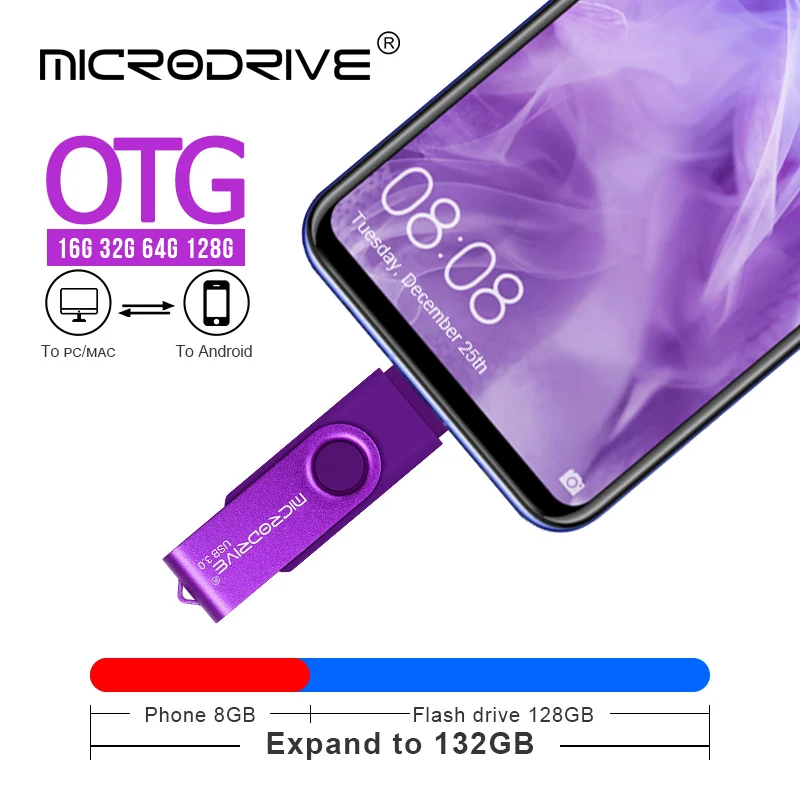 OTG USB 3.0 флеш накопитель 2 в 1 3 0 ГБ 64 32 16 быстрая скорость|USB флэш-накопители| |