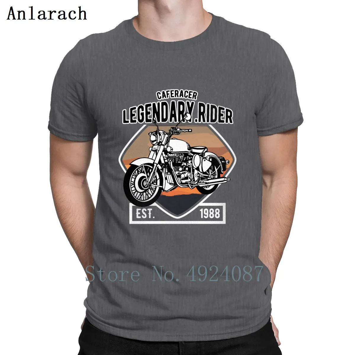 Caferacer футболка с изображением легендарного гонщика хлопковая летняя Стильная