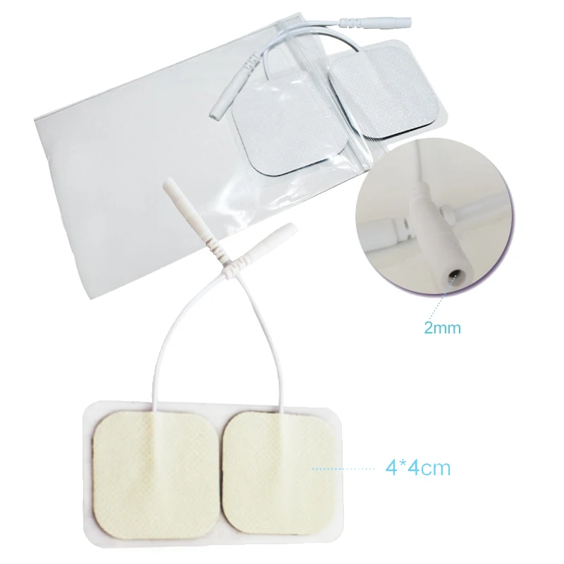 10pcs Electrodes Pads Digital Replacement for Tens Therapy Machine Massager with 2mm Plug 4X4cm |