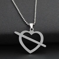 10 heart shape cupid arrow hollow heart shaped necklace stainless steel love at first sight symbol love heart arrow necklace