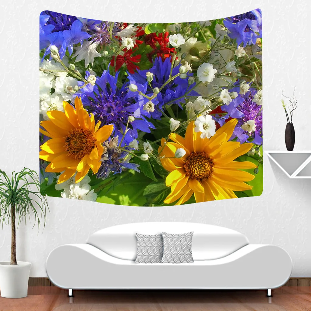 Настенный гобелен с принтом декоративное искусство Природа Цветок 130X150CM