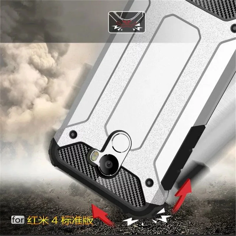 Beworlder For Xiaomi Redmi 4 Case ShockProof Armor Phone Cases Heat Disspation Dual Protection TPU And PC Back Cover |