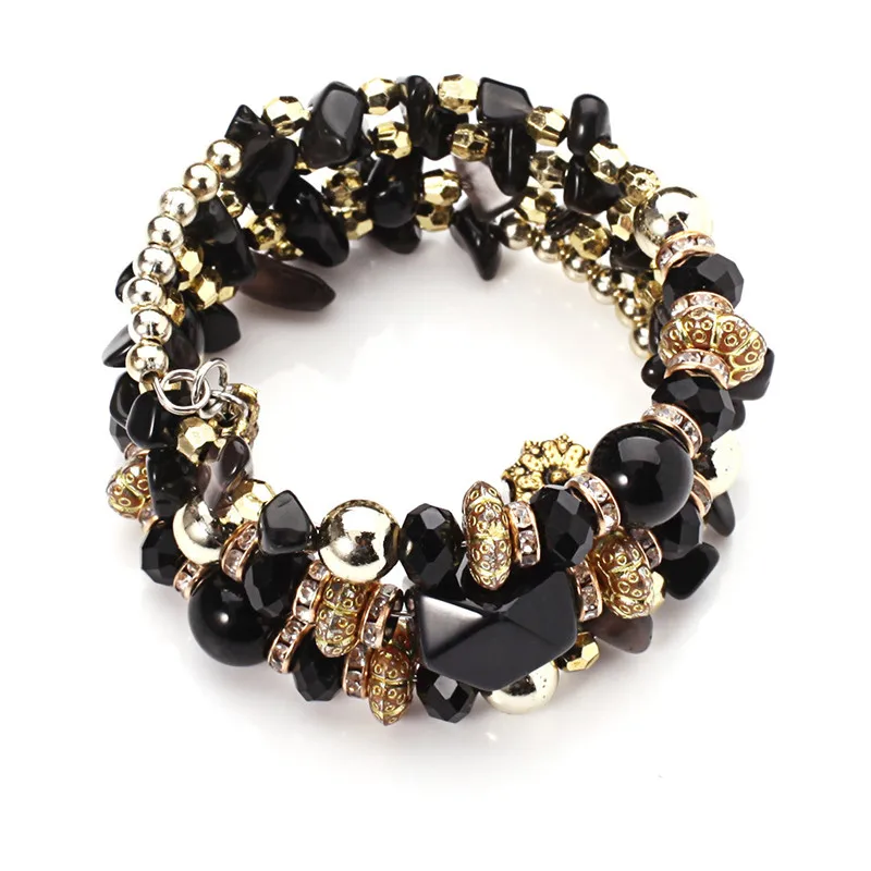 

Vintage Round Spiral Artificial Crystal Beaded Bracelets For Women Charm Geometric Ancient Gold Bracelet Wedding Jewelry Bijoux