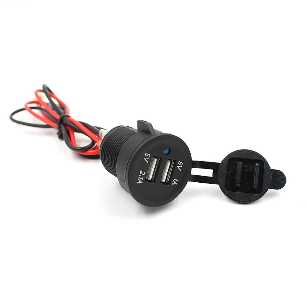DC12-24V Dual USB Car Charger Adapter For Motorcycle RV Output 5V 2.1A 1A Socket Cover Plug | Автомобили и мотоциклы