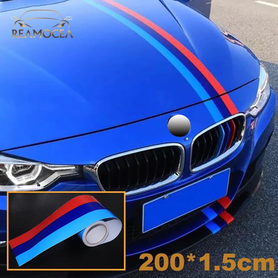Reamocea 2M для BMW 1 2 3 4 5 7 Series M Color ed Power Flag Stripe стикер наклейка на крышу крыло корпус