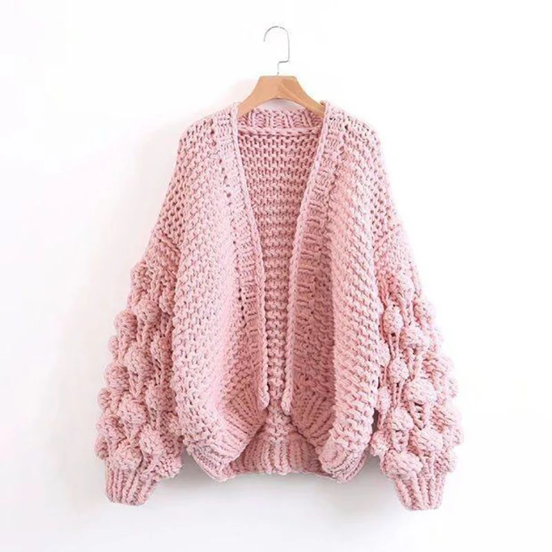 Lazy Chunkly Knit Cardigan Sweater Coat 2018 Autumn Winter Women Loosey Big Baggy Thick Warm Outerwear Ladies Sweat |