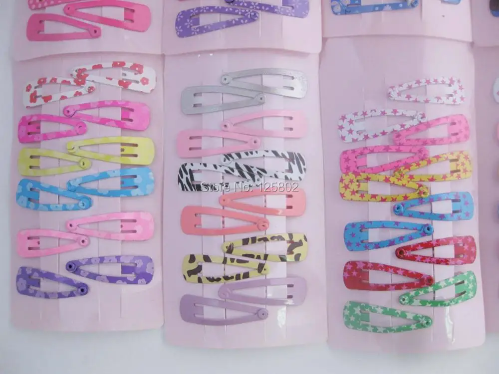 

Novelty Children Hairpins Mix four patterns 48pcs (4 cards) about 32mm baby girl hair clips for hair headwear accessories