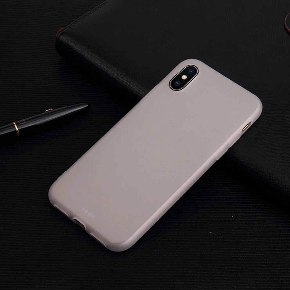 Цветной матовый Силиконовый чехол из ТПУ для iPhone X XR XS Max 6s 6 Plus ультра тонкие чехлы
