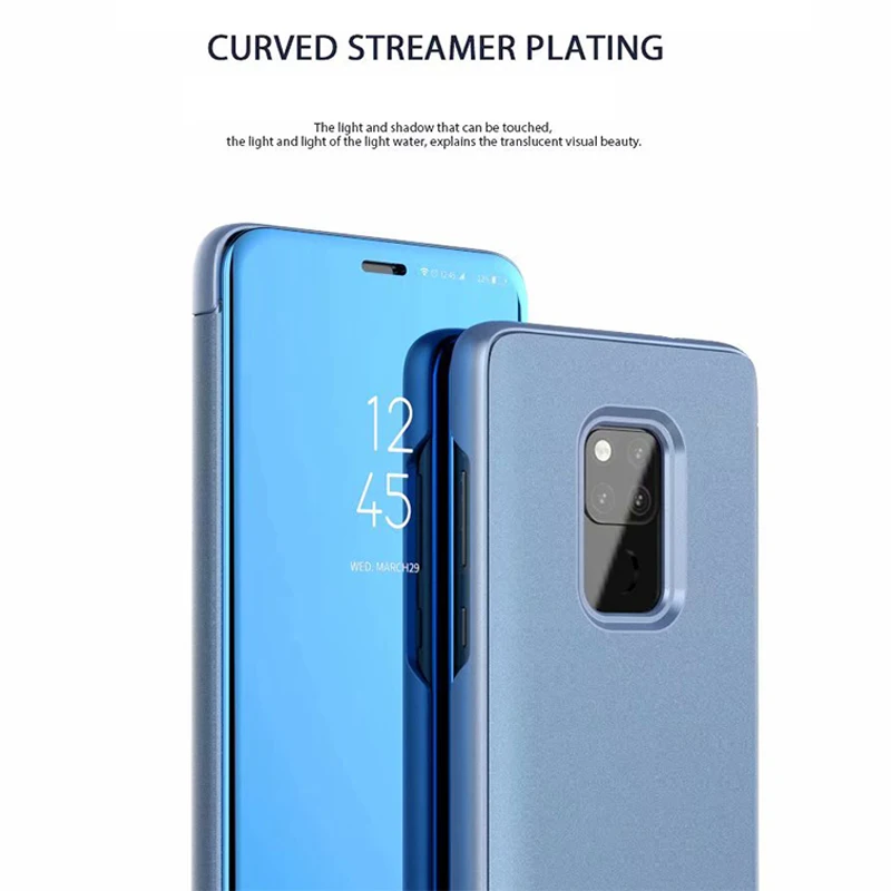 Зеркальные Чехлы для huawei mate 20 Pro прозрачный кожаный чехол Smart View Lite 20X чехлы