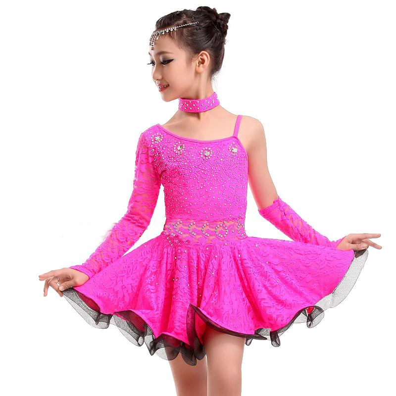 Latin dance children's clothing new lace girl samba ballroom children skirt American dress | Тематическая одежда и
