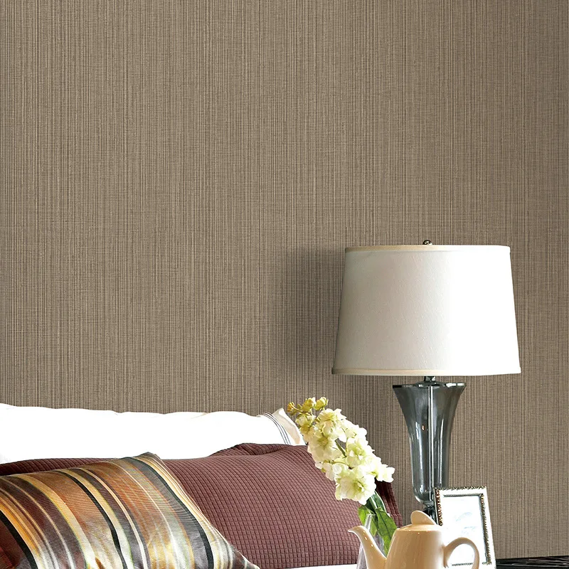 

beibehang Modern plain striped non-woven wallpaper European living room bedroom TV background wall engineering 3d wallpaper roll