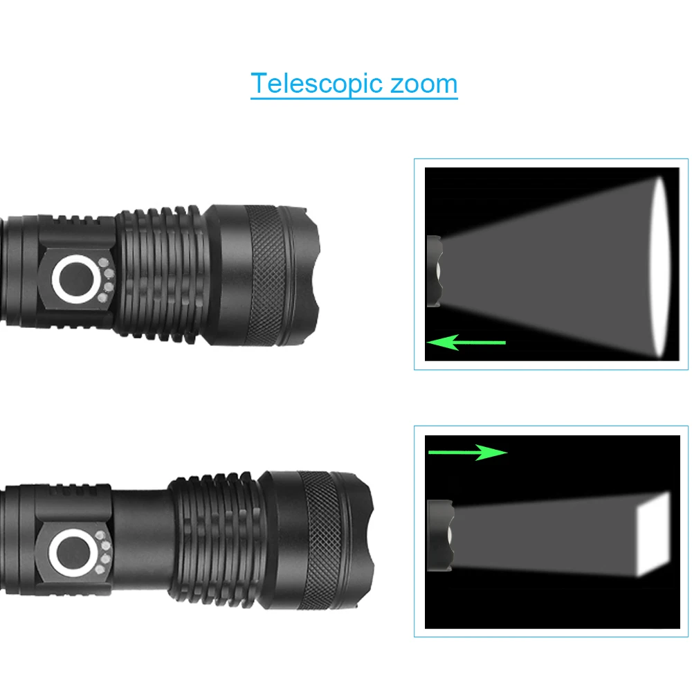 Высокий люмен самый мощный светодиодный фонарик xhp50 usb Zoom 18650 перезаряжаемая