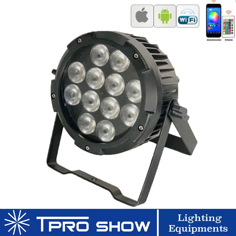 Беспроводной LED Par 12x18 Вт RGBWA УФ наружное освещение для сцены плоская питание от