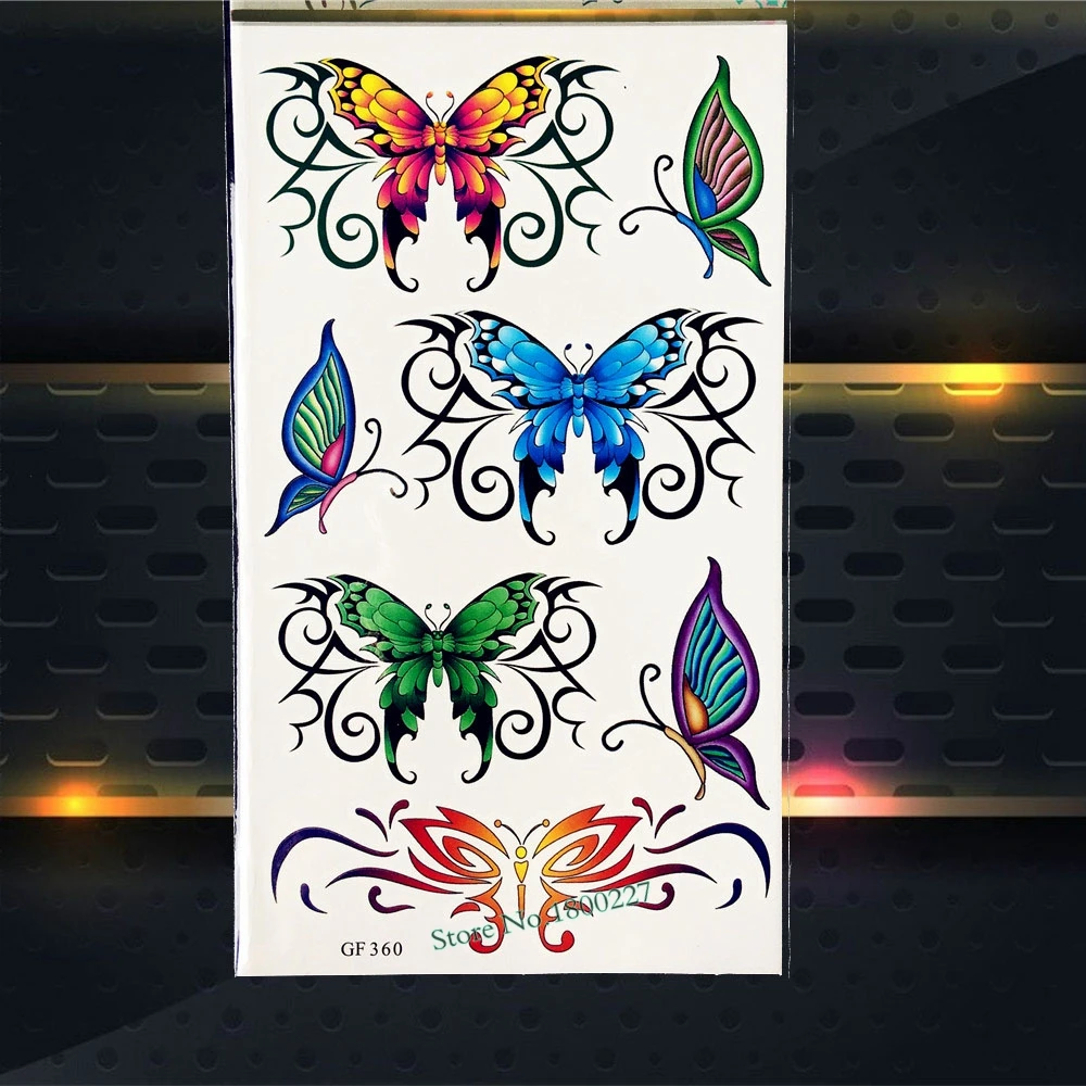3D кружева бабочки Водонепроницаемый Временные татуировки стикер s дети флэш тату