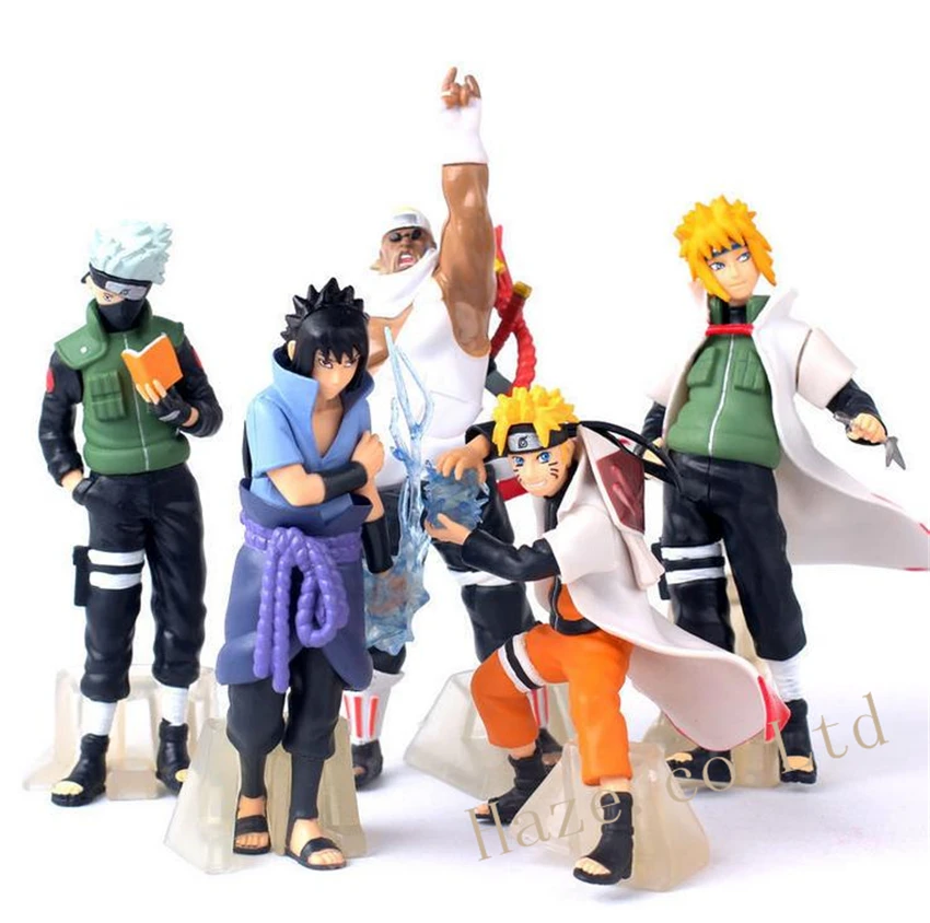 Аниме Naruto uzumaki kakashi как у героя мультфильма Саскэ ПВХ игрушечная фигурка модель коллекции 5 шт./компл.|naruto