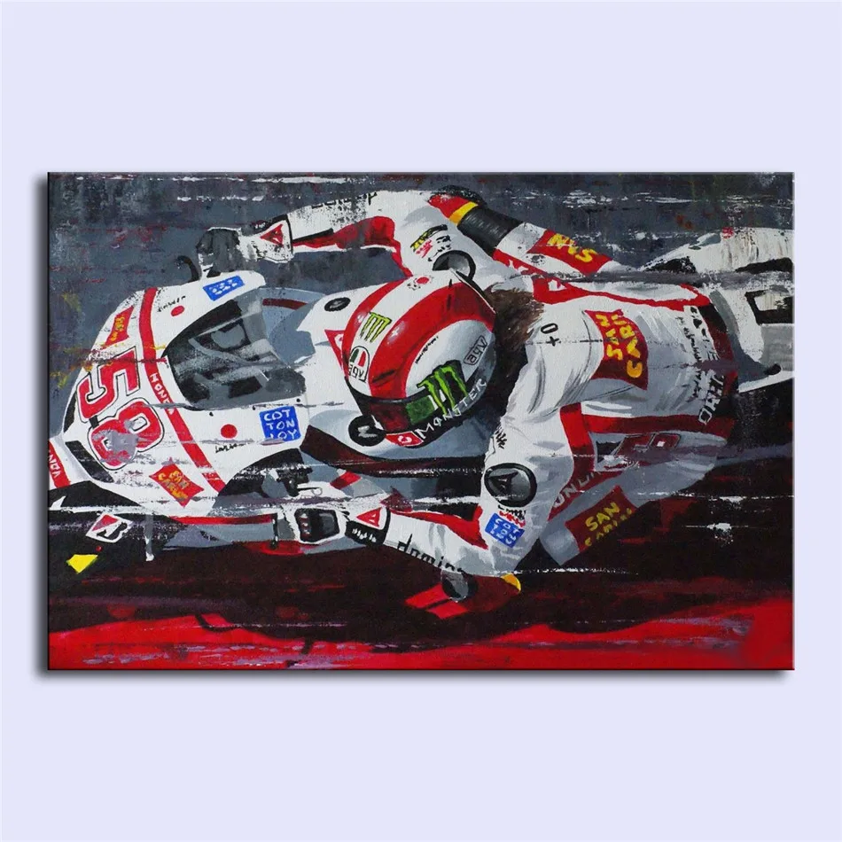 Итальянский Racing Rider valenino Rossi холст картина маслом принт гостиная домашний декор