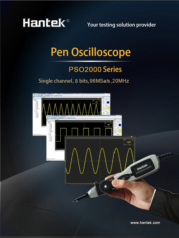 Hantek официальный PSO2020 USB ручка Тип хранения цифровой осциллограф 1 канал 20 МГц 96MSa/s