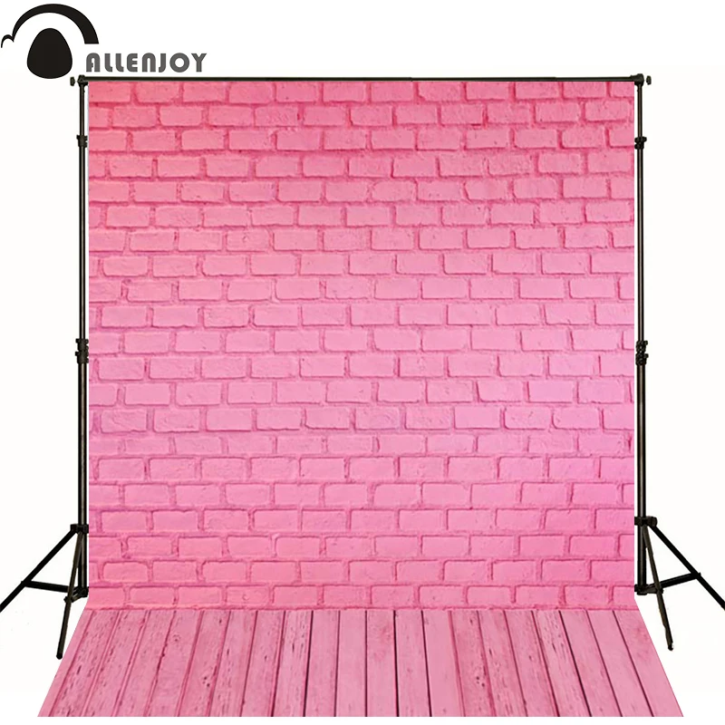 Allenjoy Photographic background Pink brick wood newborn vinyl backdrops photo for studio wall floor camera fotografica | Электроника