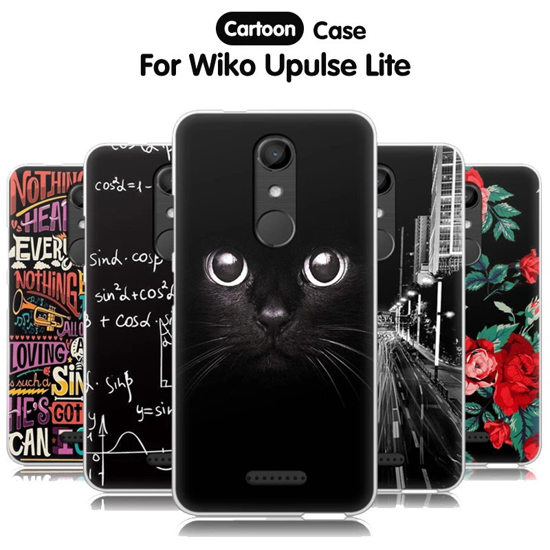 Женский чехол для Wiko Upulse Lite силиконовый с милым рисунком из мультфильма мягкая