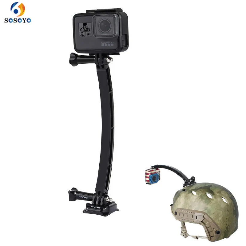 

Outdoor Motorcycle Cycling Helmet Extension Arm Selfie stick Mount Kit For GoPro HERO 7 6 5 4 3 SJCAM Sports Camera Accessories