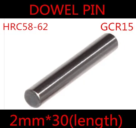 

200pcs/lot High Quality 2*30mm 2.0mm GGr15 Bearing Steel Dowel Pin Length 30mm