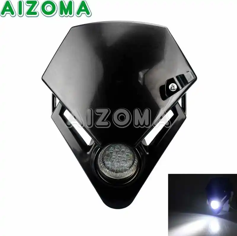 Black Двойной спортивный мотоцикл светодиодный фара пробная фара ENDURO версия для Kawasaki Yamaha Suzuki KTM Honda Gas TXT Pro EC 125 250 - Цвет: Black