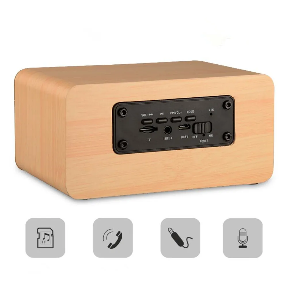 Беспроводной Bluetooth Дерево Ткань стерео Бас Динамик usb tf карты