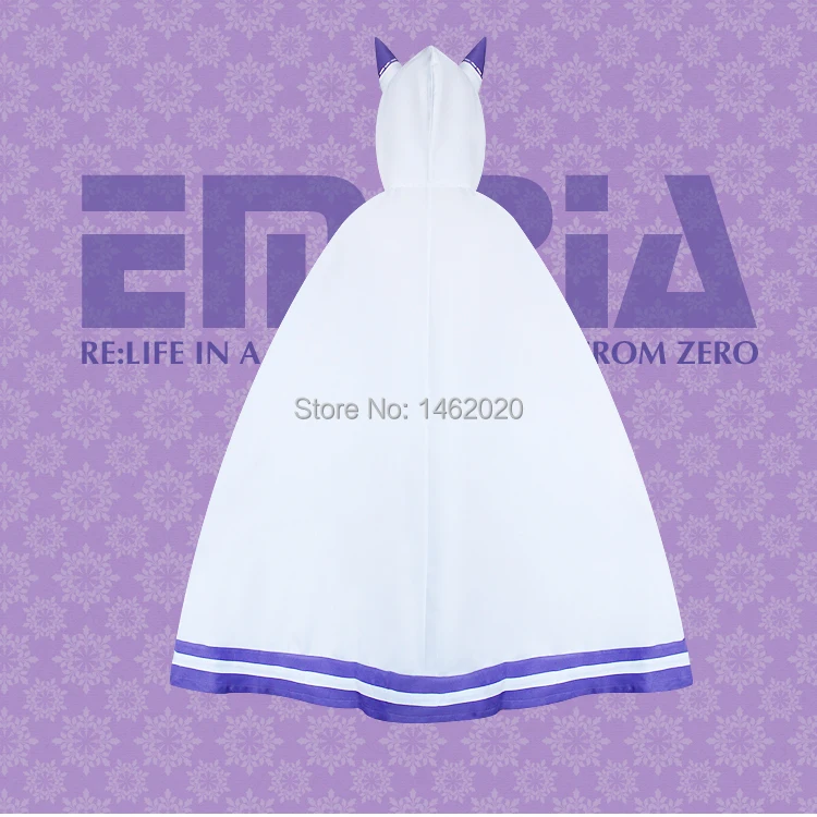 Re: Zero Hajimeru Isekai Seikatsu Эмилия кошачьи ушки плащ жизнь в другом мире от Zero Косплей Костюм повседневные накидки