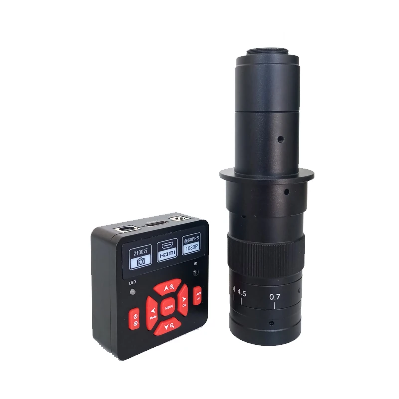 Дистанционное управление 21MP 1080P HDMI USB цифровой микроскоп камера 10X 180X 300X C-Mount