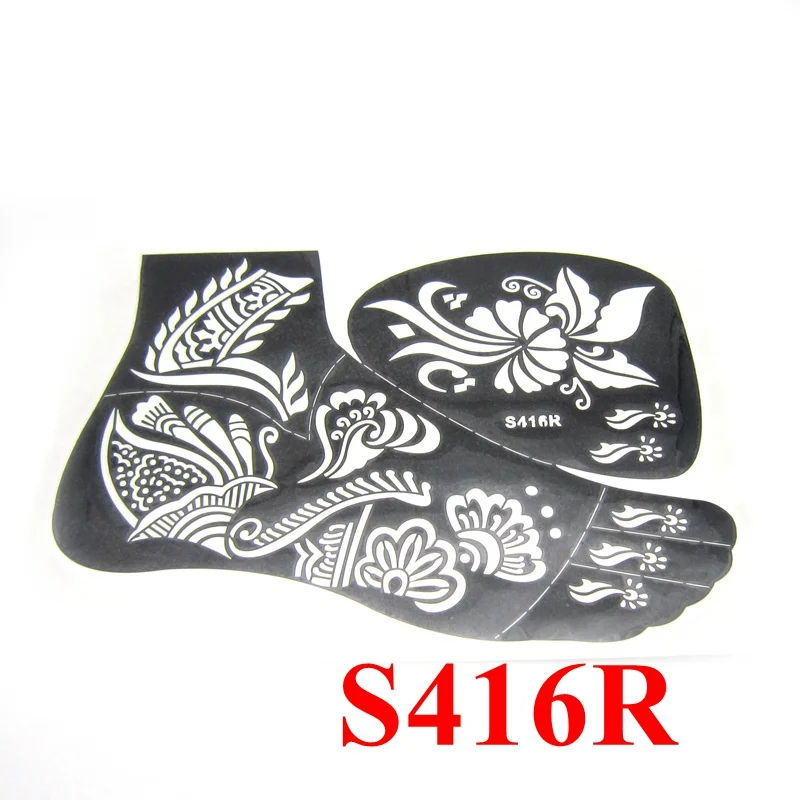 1 шт. трафареты для татуировки правой ноги краски тела ног большой цветок