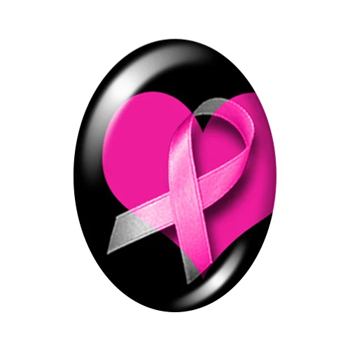 Pink Ribbon Breast Cancer Jewelry 10pcs mixed 13x18mm/18x25mm/30x40mm Oval photo glass cabochon demo flat back Making findings | Украшения