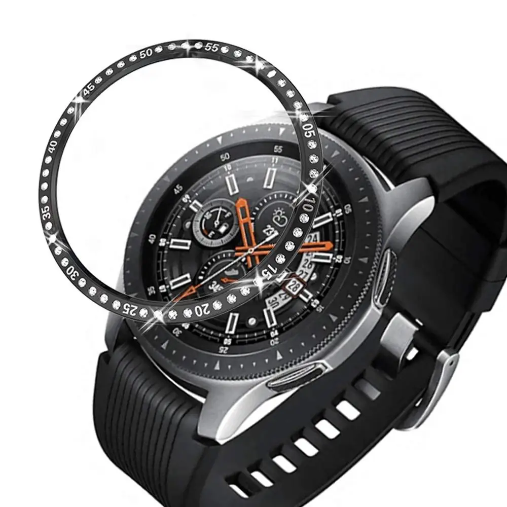 Алмазный Декор, Смарт-часы, чехол для samsung Galaxy Watch 46 мм 42 мм, ободок, кольцо, клейкая крышка, против царапин, металлическое кольцо