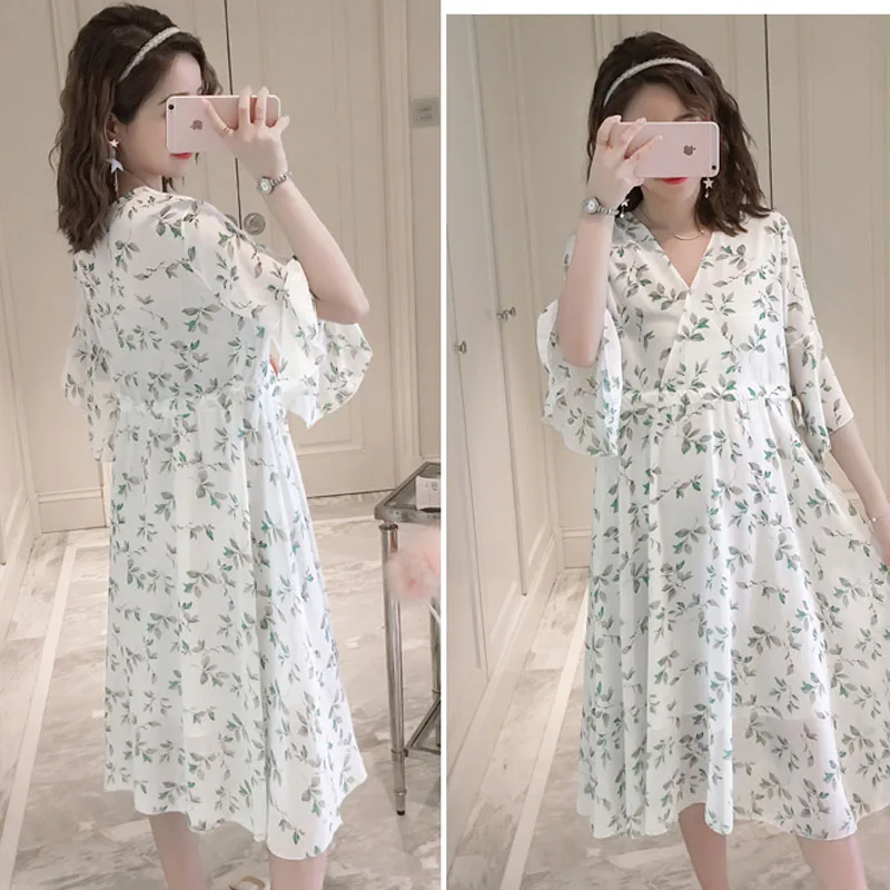 Цветочное платье для кормящих мам Vestidos беременных женщин шифоновое кормления