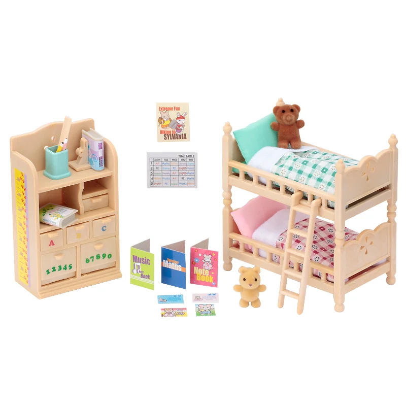 Детский Кукольный домик Sylvanian Families комплект мебели для спальни аксессуары