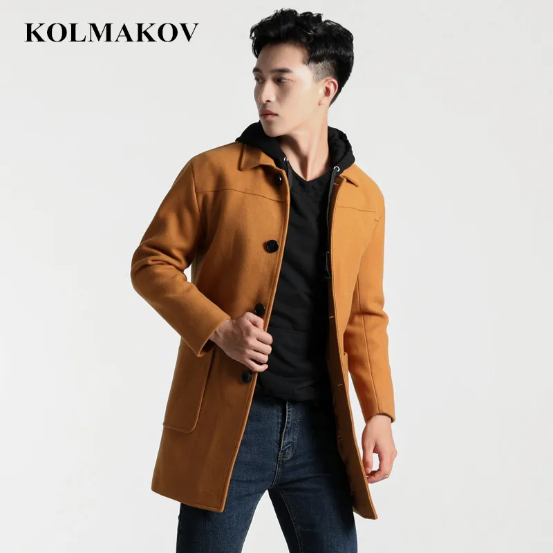 Мужская шерстяная куртка KOLMAKOV Зимняя M 4XL|Мужские пальто| |